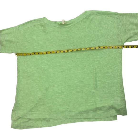 EILEEN FISHER Size L Organic Linen Blend Mint Green Pullover Light Knit Sweater - Picture 6 of 10